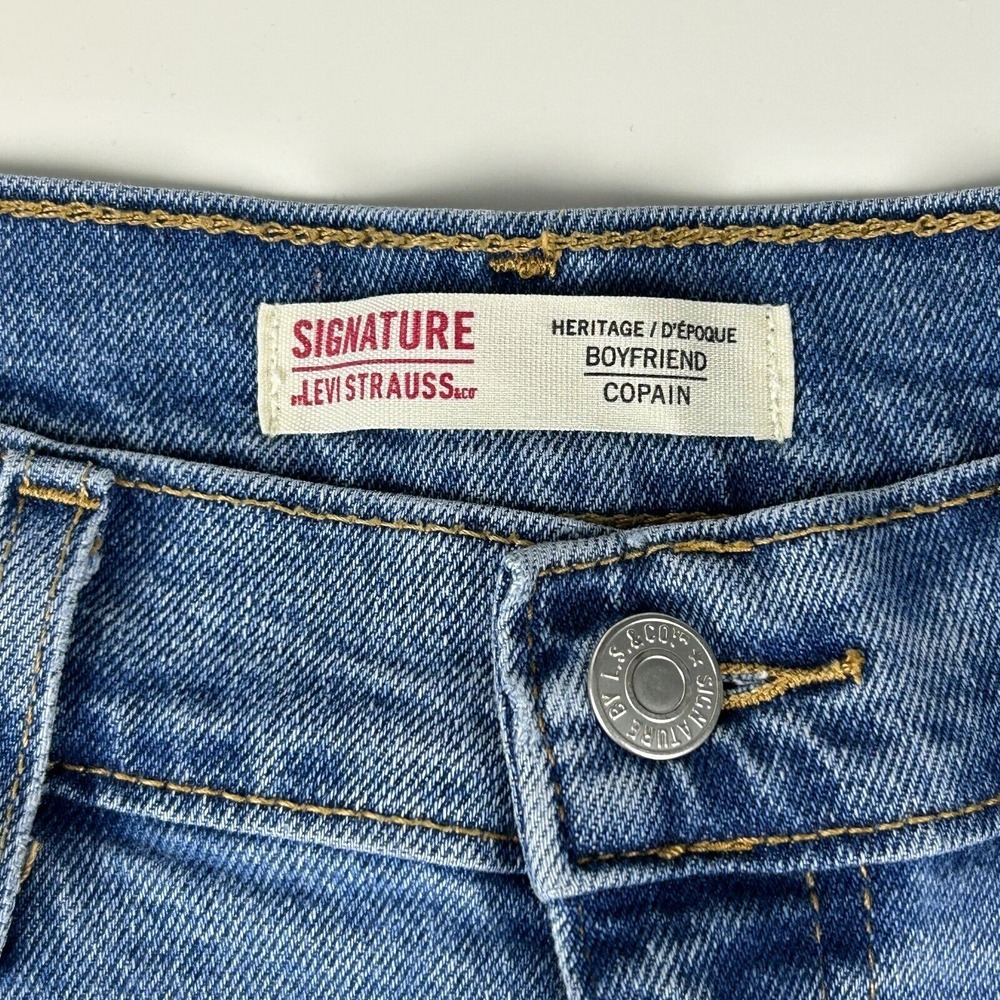 Levi's Jeans Womens 8 30x25 Signature Boyfriend Heritage Cropped High Rise Blue - Picture 6 of 15